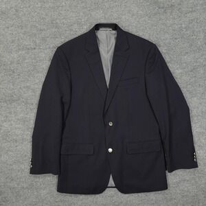 Petrocelli Blazer Mens 38R Navy Wool 3 Button Traveler Suit Jacket Notch Lapel